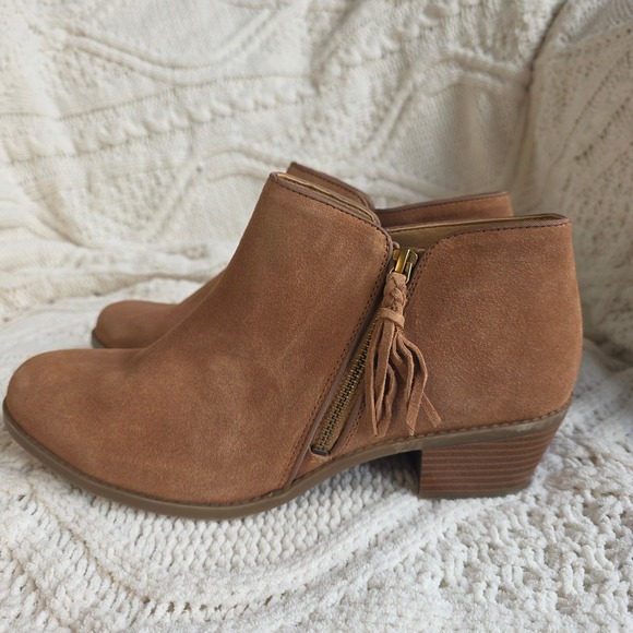 NEW Vionic Women's Shyanne Leather Suede Side Zip Ankle Booties Size 10 Brown - Picture 4 of 11